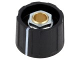 Buton rotativ negru cu indicator ABS &Oslash;6mm &Oslash;23x15,5mm