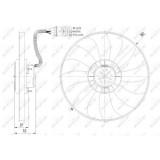 Ventilator radiator GMV Seat Cordoba (6l2), Ibiza 4 (6l1); Skoda Fabia 2 5J, Fabia 1 (6y), Roomster (5j); Vw Fox (5z1, 5z3), Polo (9n) Nrf 47410