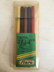 Trusa Star Carioca Flaro anii 80, creioane cu fibra, 5 culori foto