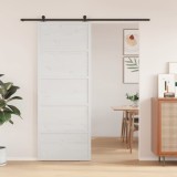 Cumpara ieftin Ușă de hambar, alb, 80x208 cm, lemn masiv de pin