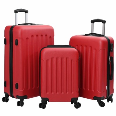 Set valize 3 pcs Carcasă Dură Roșie 20&amp;rdquo; 24&amp;rdquo; 28&amp;rdquo; ABS foto
