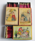 1935 Costume de epoca - 3 cutii chibrituri romanesti din lemn, Chibriturile SAR