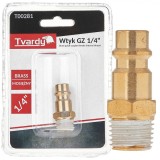 Conector rapid din alama tip tata, filet exterior 1 / 4&quot;, Tvardy T00281
