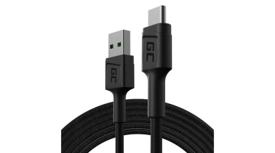 Green Cell GC PowerStream PowerStream USB-A - USB-C 200cm &amp;icirc;ncărcare rapidă Ultra Charge, QC 3.0 Cablu de date și &amp;icirc;ncărcare QC 3.0 foto