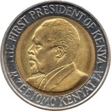 Kenia 20 Shillings 2010 - (Mzee Jomo Kenyatta) Magnetic, 26 mm KM-36.2 UNC !!!, Africa