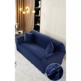 Cumpara ieftin Set Huse Canapea 3 Locuri, Canapea 2 Locuri si 1 Fotoliu Catifea, Bleumarin - JOJ463