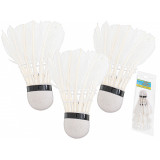 Set 3 fluturasi badminton din Pene 8.5 x 6.5 cm Alb