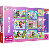 Puzzle Trefl 10 in 1 - Gabby s Dollhouse: In Universul lui Gabby