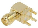 Soclu RP-SMA unghi 90&deg; PCB aurit