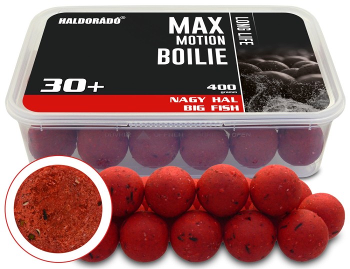 Haldorado - Boilies-uri Max Motion Boilie Long Life 30+, 400g, 30mm - Big fish (fragute)