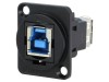 Adaptor USB 3.0 CLIFF metal, montare pe panou, conexiuni USB B/USB A, carcasa XLR, negru