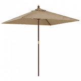 Umbrela soare de gradina stalp din lemn taupe 198x198x231 cm GartenMobel Dekor, vidaXL