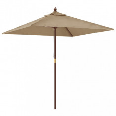 Umbrela soare de gradina stalp din lemn taupe 198x198x231 cm GartenMobel Dekor