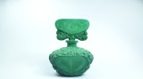 F Sticla veche de parfum in stare perfecta, Art Deco, culoare malachit / jad