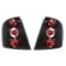 Set stopuri spate tuning lampa Skoda Fabia Hatchback 04.2000-03.2007 BestAutoVest partea Dreapta+Stanga, transparent-negru, cu suport becuri