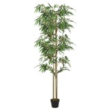 Arbore din bambus artificial 1216 de frunze 180 cm verde GartenMobel Dekor, vidaXL