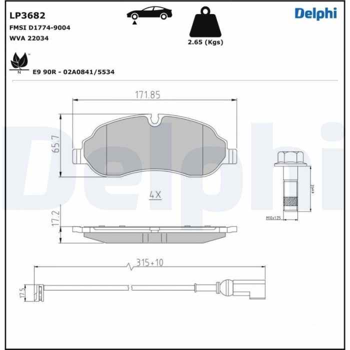 DELPHI LP3682 set placute frana,frana disc
