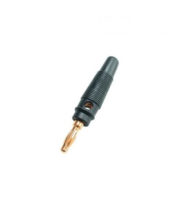 Conector tip banana 4mm tata negru aurit HOME foto