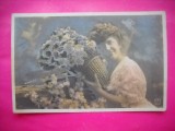 HOPCT 12229 ANUL 1907 -FELICITARE VECHE -FEMEI FRUMOASE -STAMPILOGRAFIE/ TIMBRU -FRANTA -EUROPA - -ROMANTICA- -CIRCULATA