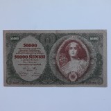 50 000 kronen austria 1922 cu stea in fata seriei 1229 - 04095 - 600 lei