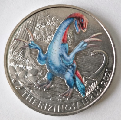 AUSTRIA 3 EURO 2021 THERIZINOSAURUS EMAIL COLOR UNC foto