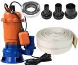 Cumpara ieftin *PACHET* Pompa apa 3000W submersibila cu tocator, 25.000 l/h, 2900rpm, plutitor, racord 2'' toli, + 3 conectori apa si FURTUN POMPIERI 20M CMP1427