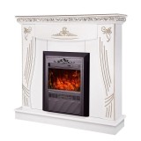 Semineu electric Napoli alb &amp; Cristina, 2000 W, Telecomanda, efect 3D