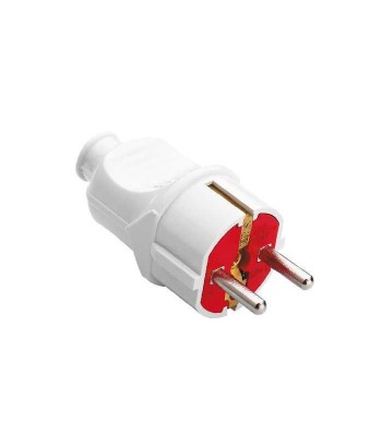Stecher Schuko drept 16A 250V alb cu rosu TEMPO16A/250V foto