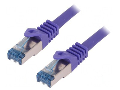 Patch cord S/FTP 6a litat Cu LSZH violet 1m 27AWG foto