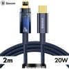 Cablu Baseus USB-C la Lightning, 20W, 2m, Albastru