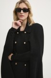 Answear Lab palton femei, culoarea negru, de tranzitie
