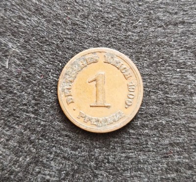 Germania moneda 1 Pfennig 1900 E William II km # 853 foto