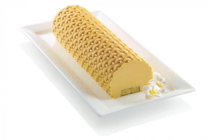 Forma pentru produse de patiserie Magic Buche cu covoras texturat Silikomart 8051085260034 - RESIGILAT