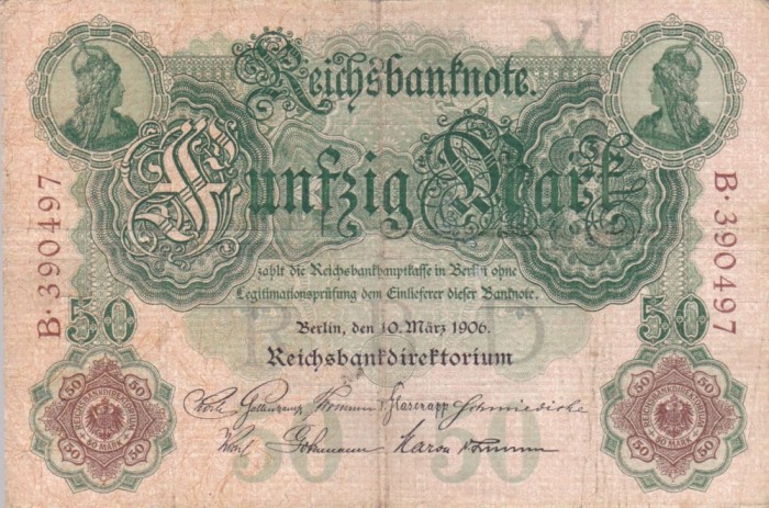 GERMANIA 50 marci 1906 VF!!!