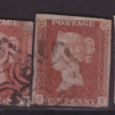 182-ANGLIA-Marea Britanie1841-1844=1d red-braun,8 timbre stampila cruce de Malta