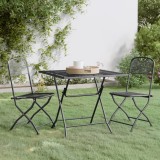 Set mobilier gradina 3 piese antracit plasa metalica expandata GartenMobel Dekor, vidaXL