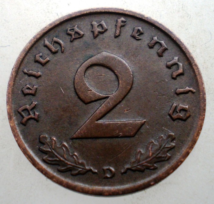 2.918 GERMANIA 2 REICHSPFENNIG 1939 D