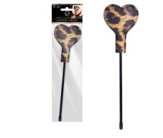 LEOPARD FRENZY HEART SHAPED PADDLE - Padela in forma de inima pe un bat scurt cu imprimeu leopard foto
