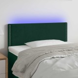 vidaXL Tăblie de pat cu LED, verde &icirc;nchis, 100x5x78/88 cm, catifea 3121517