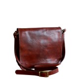 Geanta dama de umar messenger, crossbody, din piele naturala, coniac, GD107A, Geanta stil postas