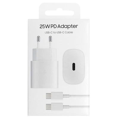 OEM (TA800NWC) - Incarcator Retea + Cablu USB-C, 25W, 1xUSB-C, PD, Fast Charging, White [blister] foto