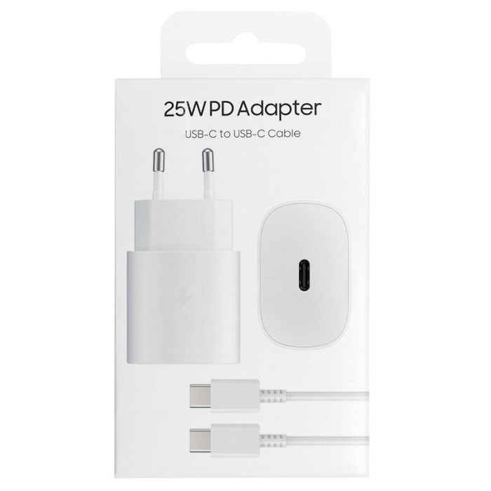OEM (TA800NWC) - Incarcator Retea + Cablu USB-C, 25W, 1xUSB-C, PD, Fast Charging, White [blister]