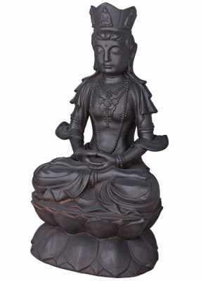 Statueta neagra mare cu Buddha AJA275 foto