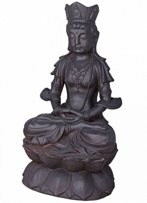Statueta neagra mare cu Buddha AJA275