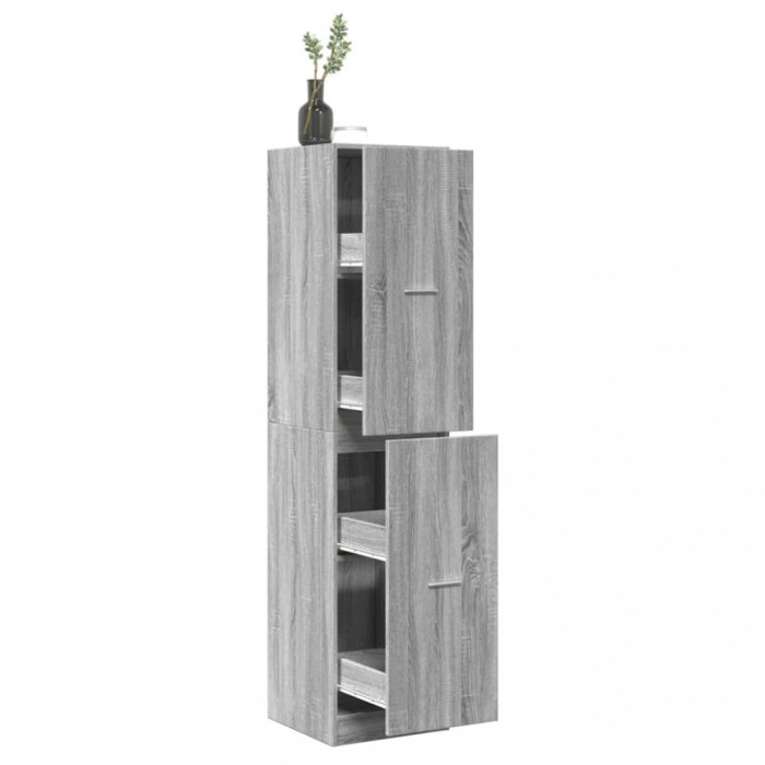 Gossi dulap de farmacie, sonoma gri, 40x41x174,5 cm, lemn prelucrat