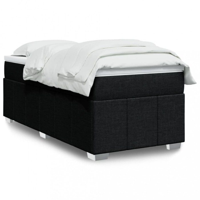 vidaXL Pat box spring cu saltea, negru, 90x200 cm, textil 3285444