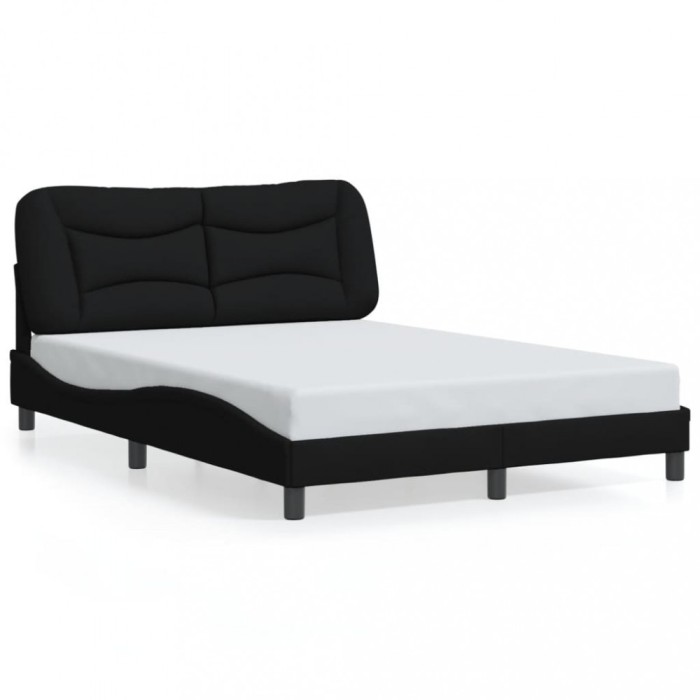 vidaXL Cadru de pat fără saltea, Hvar, negru, 140x200 cm, textil 3207774