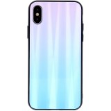 Husa TPU OEM Aurora cu spate din sticla pentru Samsung Galaxy A10 A105, Albastra-Roz