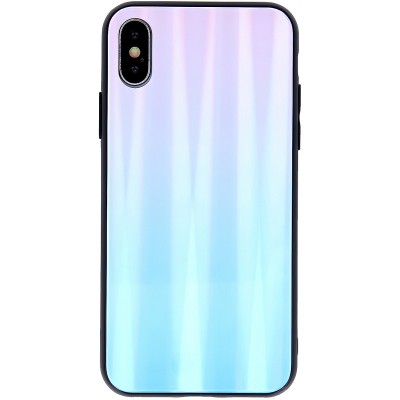 Husa TPU OEM Aurora cu spate din sticla pentru Samsung Galaxy A10 A105, Albastra-Roz foto