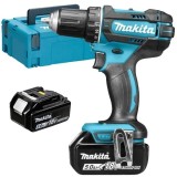 Makita DDF482RTJ - RESIGILAT - Masina de gaurit si insurubat cu 2 acumulatori Li-Ion 18 V 5 Ah 62 Nm valiza speciala